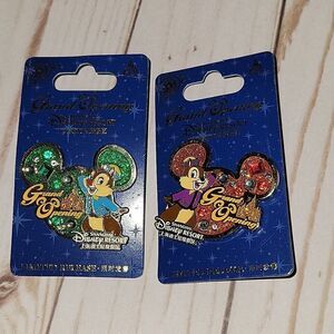Disney Shanghai Pin Set Chip and Dale Gems pin Set LE Grand Opening  NWT